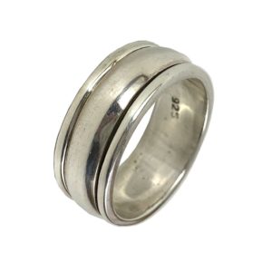 broad silver band ring for men & women in pure 925 sterling silver jewellery