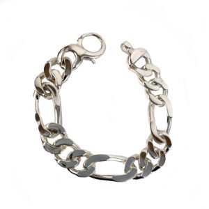 broad hammered silver bracelet for men in pure 925 sterling silver
