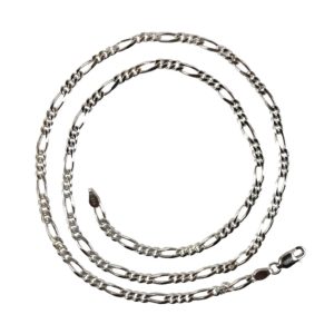 light weight 20 inch figaro silver chain in pure 925 sterling silver jewellery