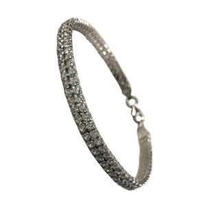 silver bracelet set with CZ zircons in pure 925 sterling silver