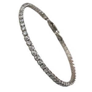 single line zircon bracelet in pure 925 sterling silver jewellery for women