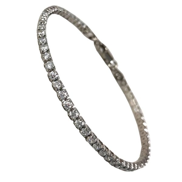 single line zircon bracelet in pure 925 sterling silver jewellery for women