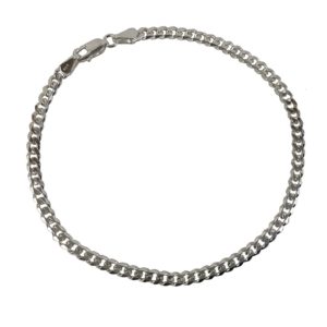 light weight silver curb chain bracelet for men in pure 925 sterling silver jewellery