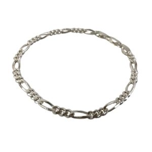 side view of ultra thin silver chain bracelet for men