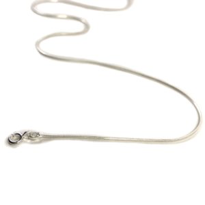 close-up of ultra light sterling silver chain