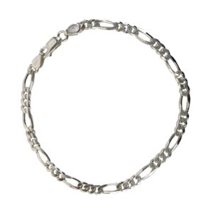 ultra thin figaro silver chain bracelet for men in pure 925 sterling silver