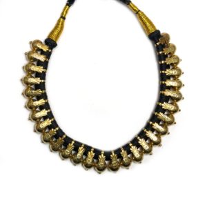 gold plated hansli necklace in pure 925 sterling bridal silver jewellery for women