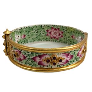 enameled gold plated sterling silver kara cuff bracelet