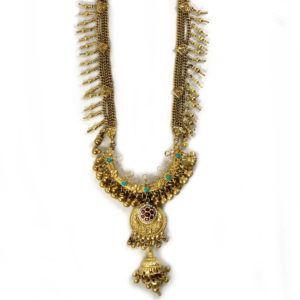 gold plated jadau sterling silver necklace for bridal silver jewellery