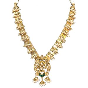 pearls & jadau gold plated sterling silver bridal necklace