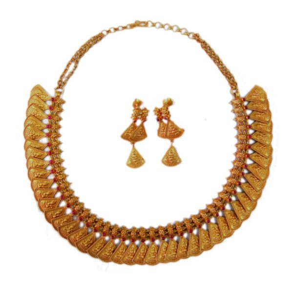 Gold plated silver on sale necklace set online