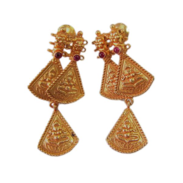 Gold plated Lakshmi Necklace Set - Image 3