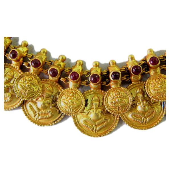Gold plated Ganesh-Lakshmi Necklace Set - Image 2