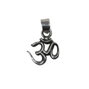 small sized om pendant in pure 925 sterling silver jewellery collection