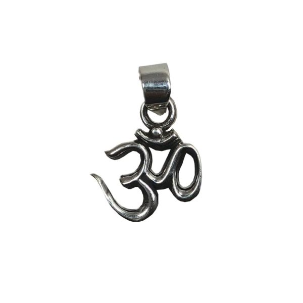 small sized om pendant in pure 925 sterling silver jewellery collection