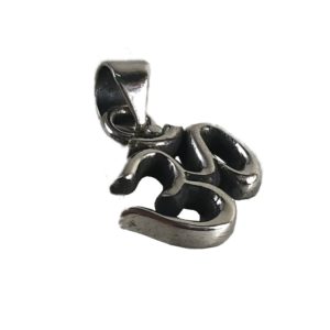 side view and size of om sterling silver pendant