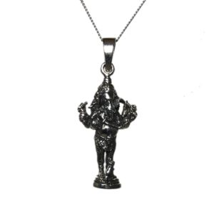 standing lord ganesha figure pendant in pure 925 sterling silver for men & women