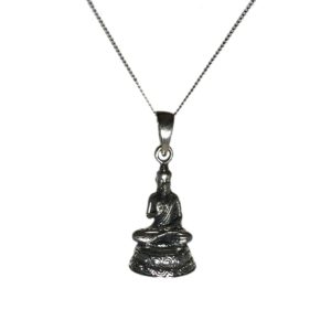 lord buddha sterling silver pendant for men & women from religious silver jewellery collection