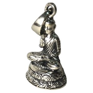 seated lord buddha giving his blessings in pure 925 sterling silver