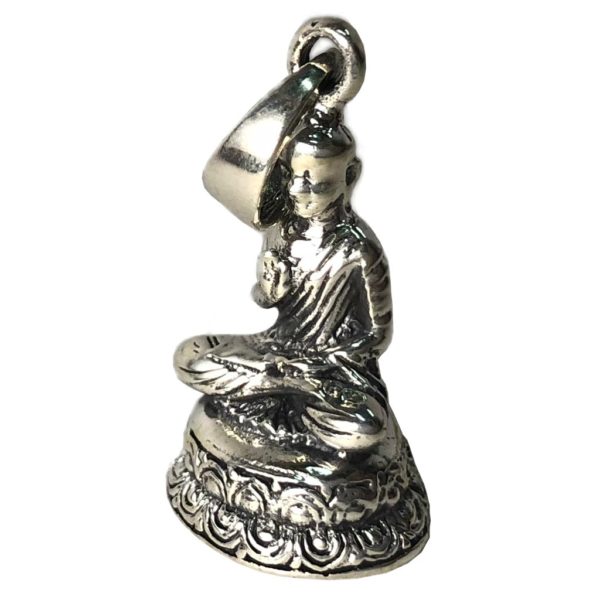 seated lord buddha giving his blessings in pure 925 sterling silver