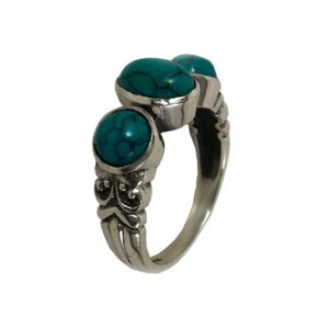 turquoise set silver ring in pure 925 sterling silver jewellery