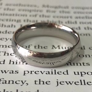 rhodium plated highly reflective silver ring
