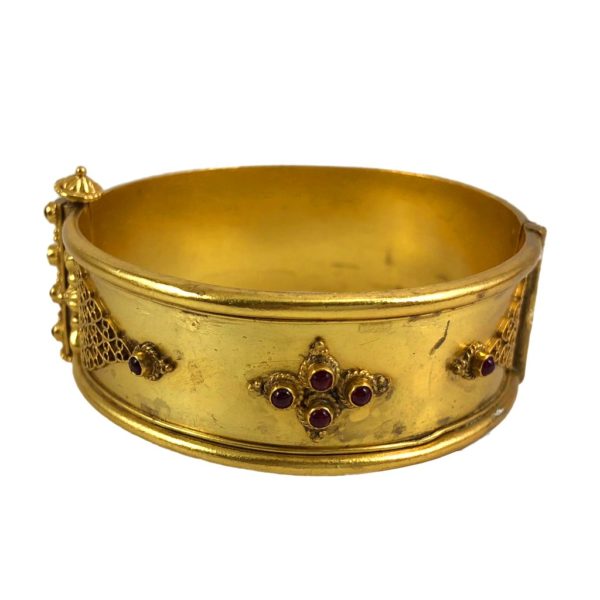 Gold Plated Traditional Kada Bracelet - Image 2