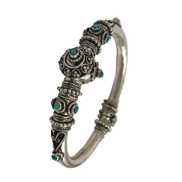 turquoise set sterling silver kada in sterling silver jewellery for women