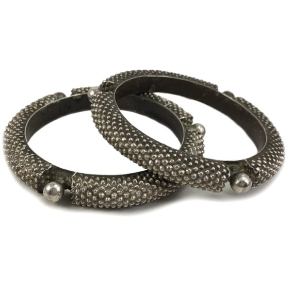 pair of vintage silver bangle