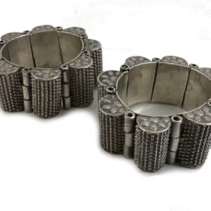 pair of vintage silver bracelets