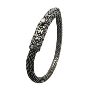 modern sterling silver flexible chain bracelet for men & women