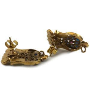 reverse of jadau gold plated sterling silver earrings