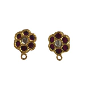small jadau gold plated sterling silver earrings for women