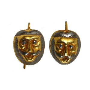 lion headed gold plated sterling silver earrings from silver jewellery for women collection