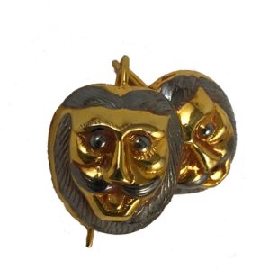lion head gold plated sterling silver earrings