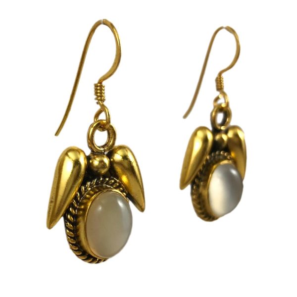 Gold Plated Angelic Moonstone Earrings - Image 2