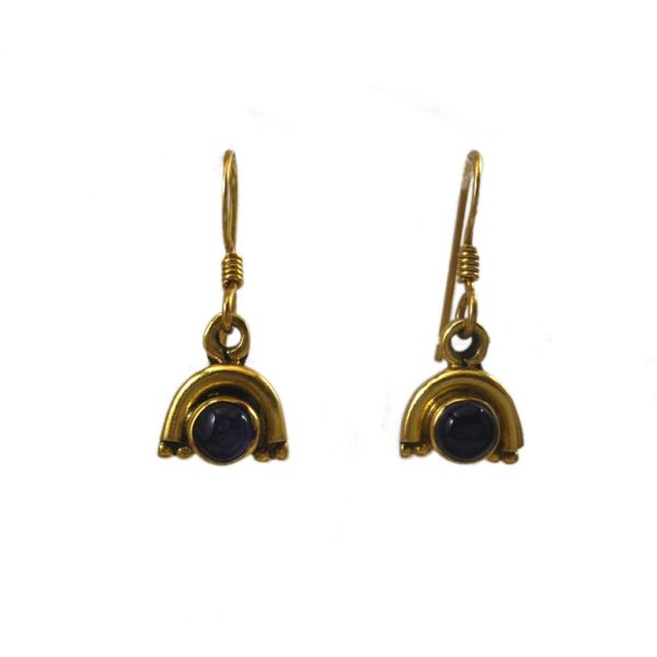 red garnet gold plated sterling silver earrings for women
