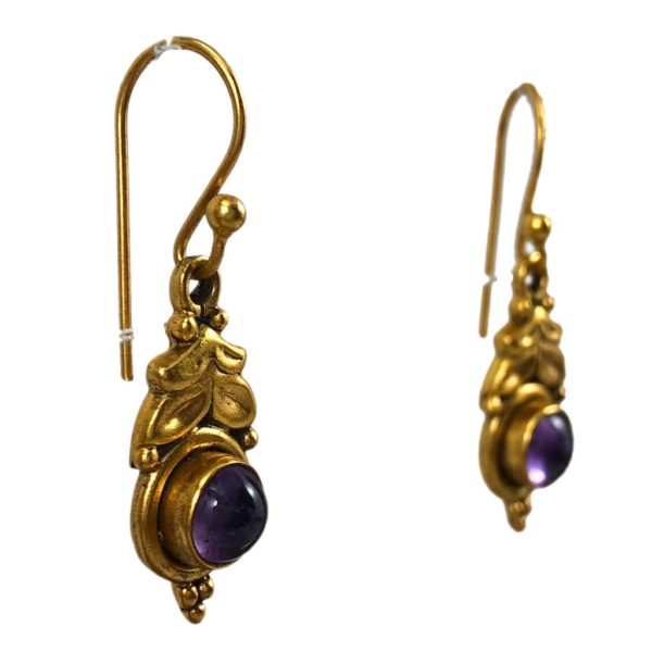 Amethyst Leaf Earrings - Image 2