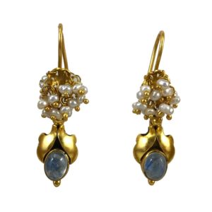 gemstone set gold plated sterling silver earrings for women