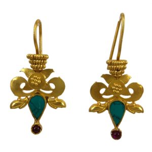 turquoise gold plated silver earrings from gold plated silver jewellery for women collection