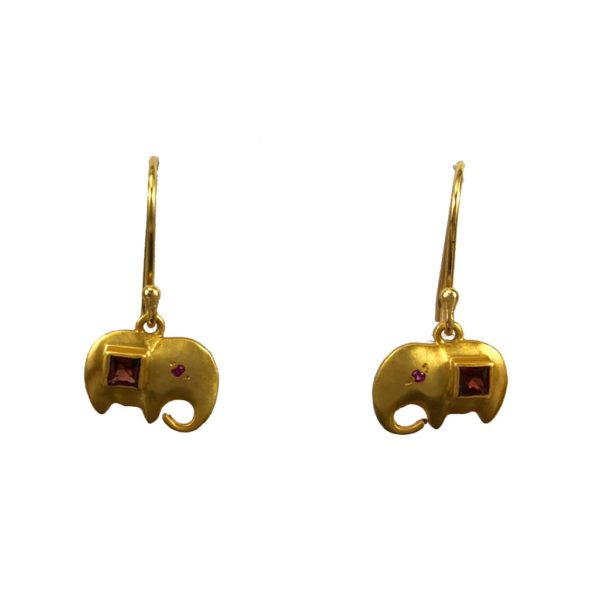 elephant gold plated sterling silver earrings from gold plated silver jewellery collection