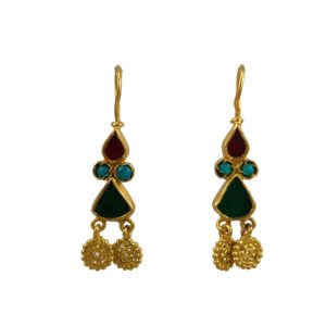 ethnic gold plated silver earrings