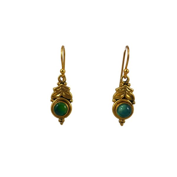 green onyx gold plated sterling silver earrings from silver jewellery for women collection