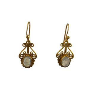 rainbow gemstone set gold plated silver earrings