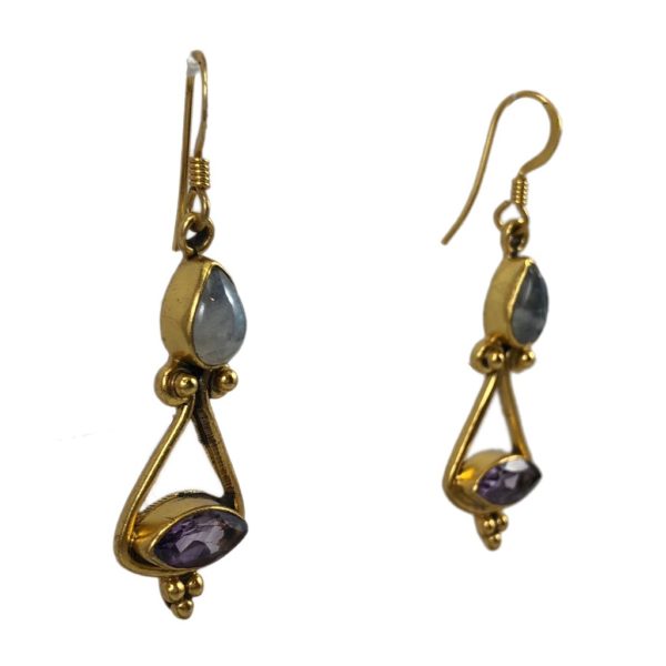 Gold plated Rainbow Amethyst Earrings - Image 2