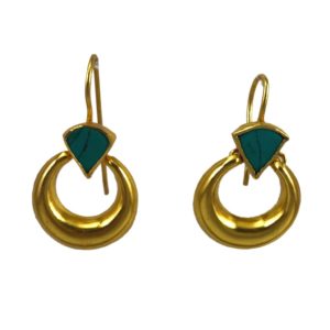 buy gold plated silver earrings set with turquoise from gold plated silver jewellery collection