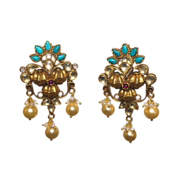 jadau gold plated sterling silver earrings