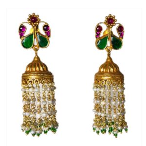 jadau gold plated sterling silver jewellery set with gemstones