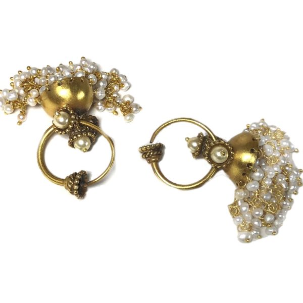 Anqitue style Gold Plated Jhumka Earrings - Image 2