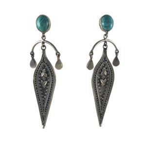 turquoise & rava work turquoise earrings